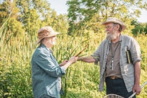 Aleta and Fred discuss cattail hybridization at Curry Park, Kemptville, Ontario Credit: Micheal Pacitto