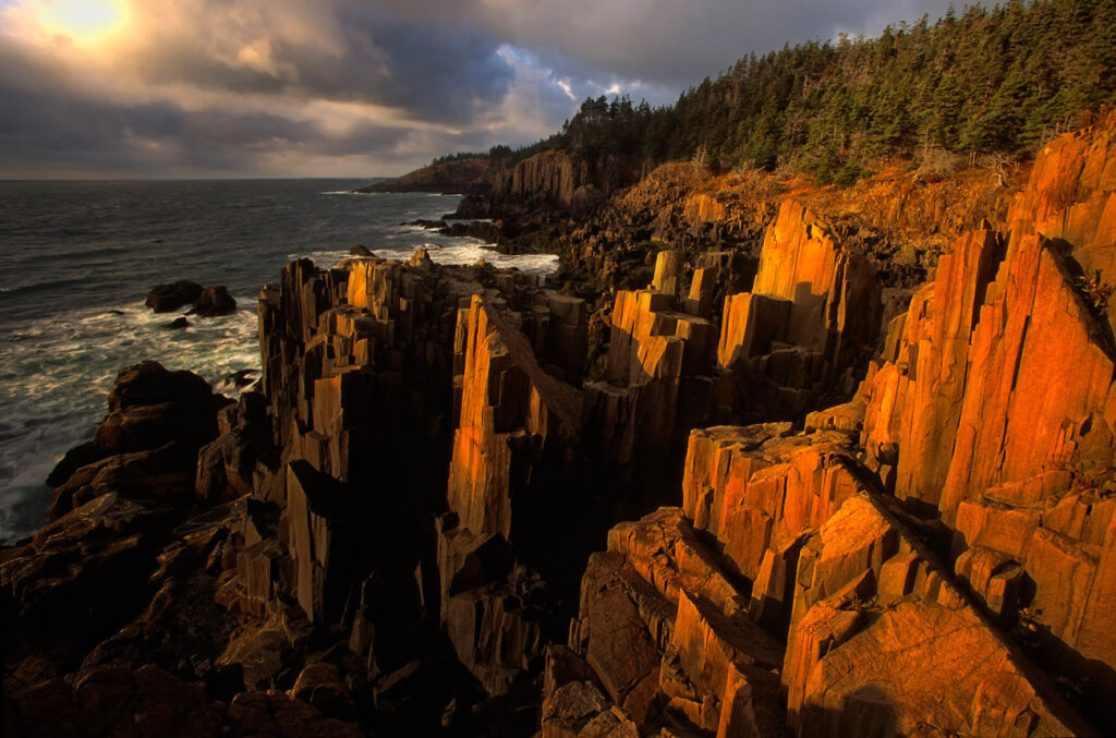 Rock structures next to the ocean