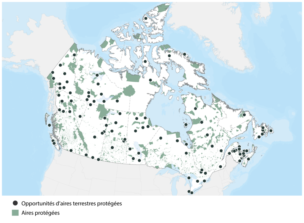Map des terres et eaux douces du Canada